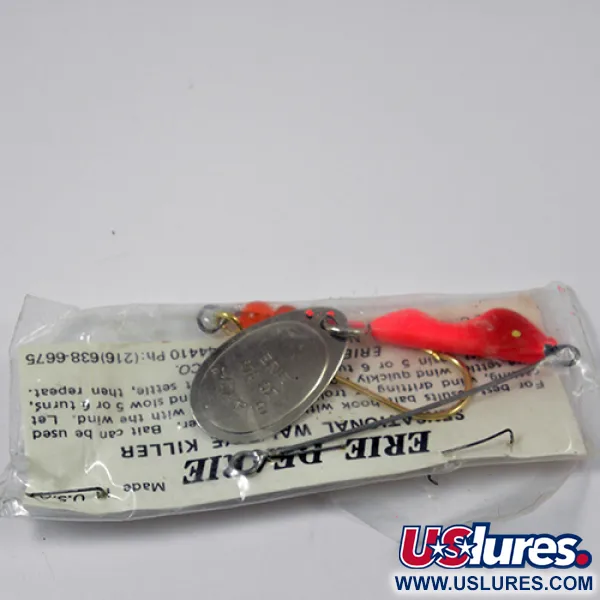 Erie Dearie Walleye Killer Spinner, Nikkel / Rood, 9g, Vintage, #2226