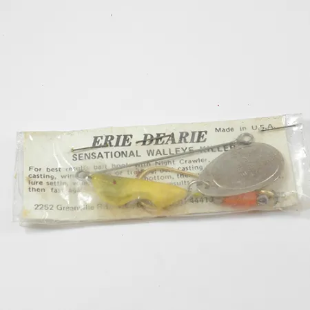 Erie Dearie Walleye Killer Spinner, Nikkel/Geel, 14g, #2228