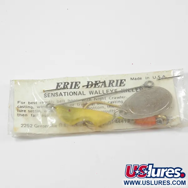 Erie Dearie Walleye Killer Spinner, Nikkel/Geel, 14g, #2228