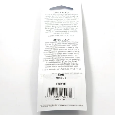 Acme Little Cleo Lepel, Geel/Oranje/Nikkel, 3,5g, Buckel-profiel, #2713