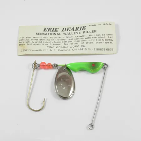 Erie Dearie Walleye Killer Spinner, Nikkel / Groen, 12g, #2234