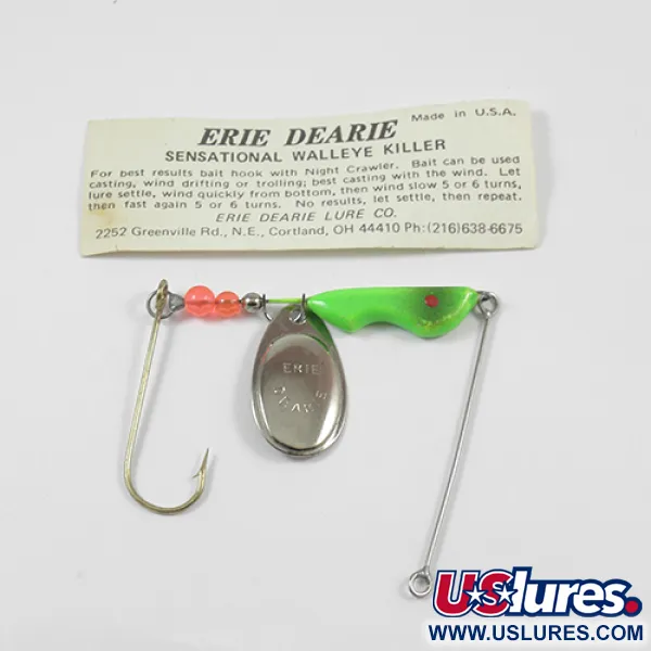 Erie Dearie Walleye Killer Spinner, Nikkel / Groen, 12g, #2234