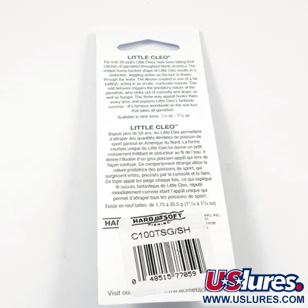 Acme Little Cleo Glow Lepel, Nikkel/Roze/Geel UV, 9.5g, #2245