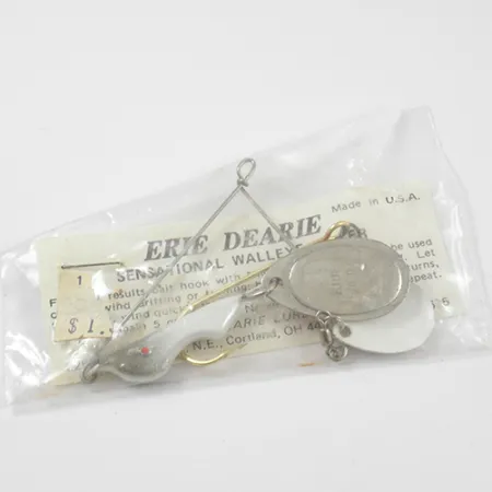 Erie Dearie Walleye Killer Spinner, Wit / Nikkel, 9g, #2275