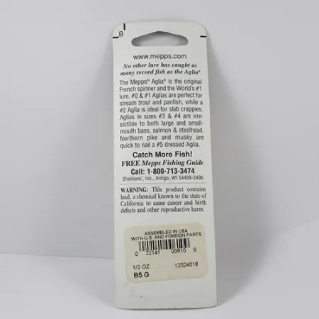 Mepps Aglia 5 Spinner, Goud, 14g, Aglia Blad, #2278