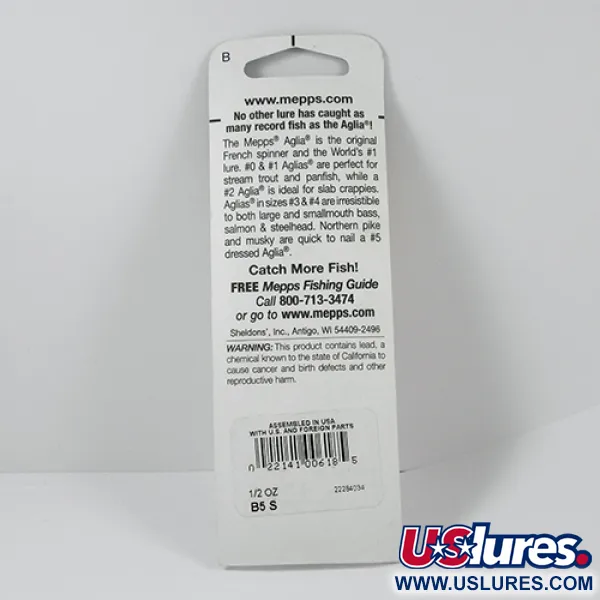Mepps Aglia 5 Spinner, Nikkel, 14g, Fluorescerende Sleeve, #2279