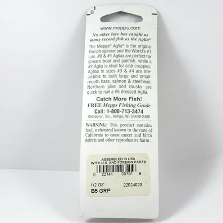 Mepps Aglia 5 Spinner, Platinum Green, 14g, Attractor Sleeve, #2281