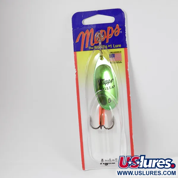 Mepps Aglia 5 Spinner, Platina Lichtgroen, 14g, Directe Actie, #2286