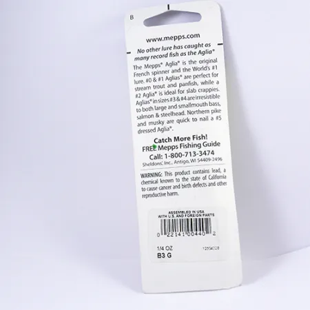 Mepps Aglia 3 Spinner, Goud, 7g, Verguld Blad, #2295