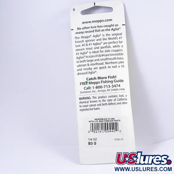 Mepps Aglia 3 Spinner, Goud, 7g, Verguld Blad, #2295