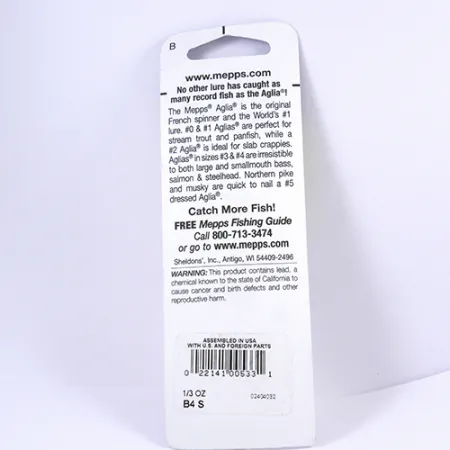 Mepps Aglia 4 Spinner, Zilver, 9g, Rode Sleeve, #2296