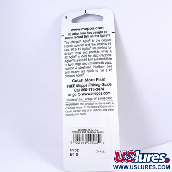 Mepps Aglia 4 Spinner, Zilver, 9g, Rode Sleeve, #2296