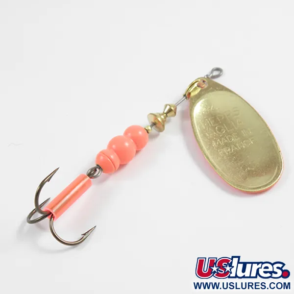 Mepps Aglia Hot 4 Spinner, Hot (Fluor. Oranje/Messing), 9g, #2350