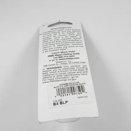 Mepps Aglia 4 Platinum Spinner, Platinum Blauw, 9g, Frans Blad, #2361