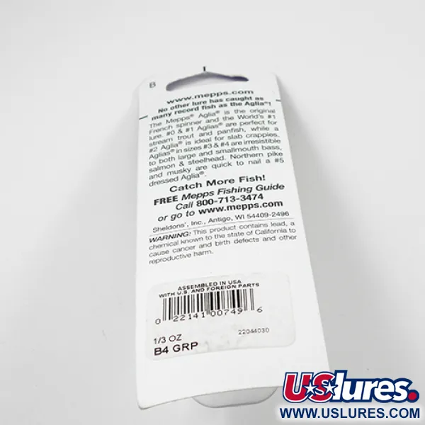 Mepps Aglia 4 Platinum Spinner, Platinum Green, 9g, US-model, #2362