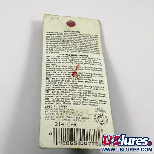 Worden’s Original Rooster Tail 5 Spinner, Gold / Chartreuse, 12g, #2364