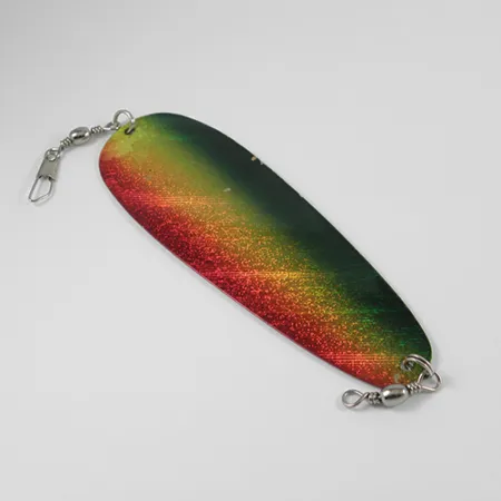 Shasta Tackle Sling Blade Dodger Lepel, Rood/Groen/Nikkel, 14g, #2402