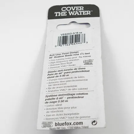 Blue Fox Vibrax Shallow Spinner, Regenboog, 6g, Ondiep Water, #2411