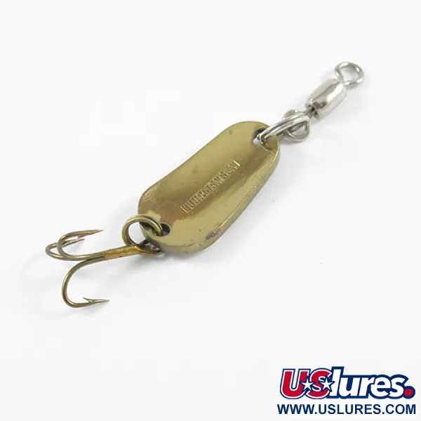 Luhr Jensen Lepel, Wit/Groen/Messing, 7g, Vintage, #2421