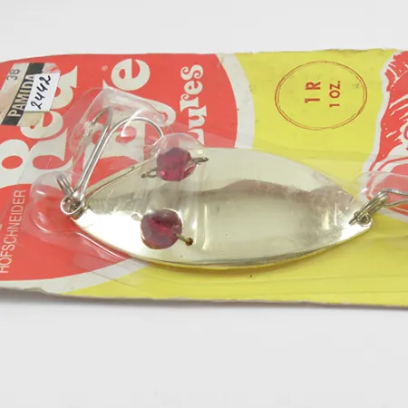 Hofschneider Red Eye Wiggler Lepel, Goud, 28g, Rode ogen, #2442