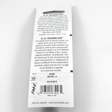 Acme K.O. Wobbler UV Lepel, Nikkel/UV Orange, 14g, UV-actief, #2446