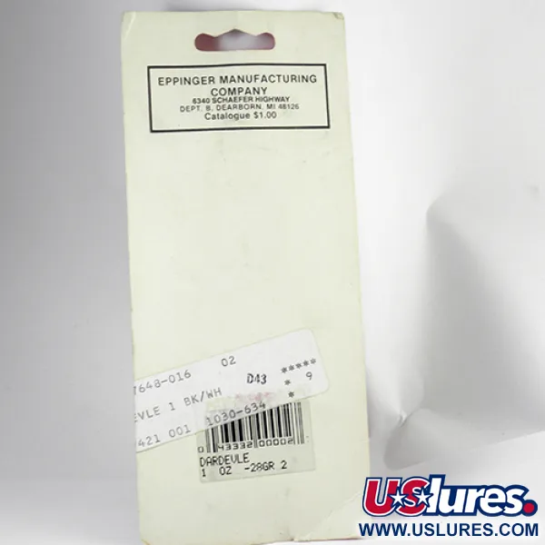 Eppinger Dardevle Lepel, Zwart/Ivoor, 28g, Klassiek Model, #2558