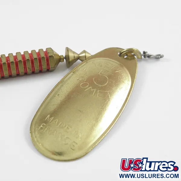 Mepps Comet 5 Dressed Spinner, Goud/Rood, 13g, Wisselbare haak, #2566