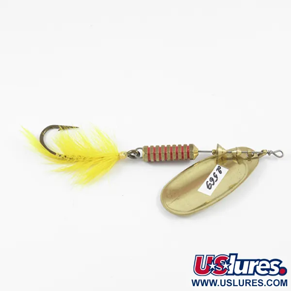 Mepps Comet 5 Dressed Spinner, Messing / Geel, 13g, Wisselsysteem, #2569