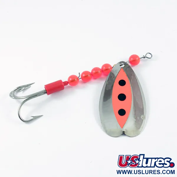 Luhr Jensen Les Davis Bolo Spinner, Nikkel / Rood, 9g, #2572