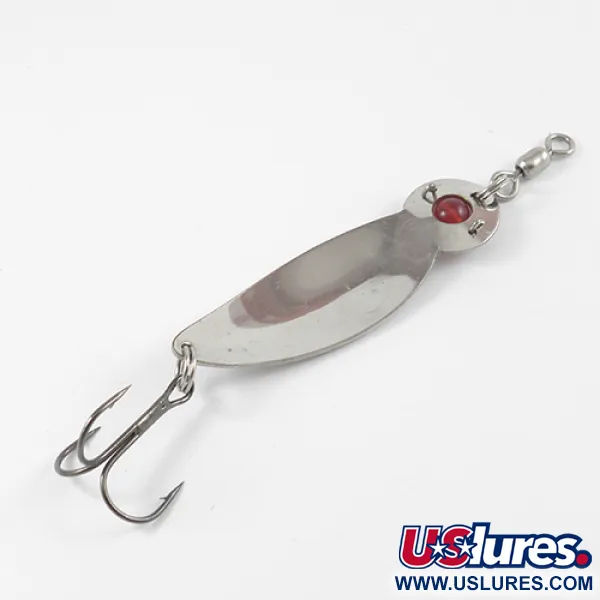 Gibbs One Eye Wiggler Lepel, Nikkel/Rood oog, 16g, Glazen kraal, #2586