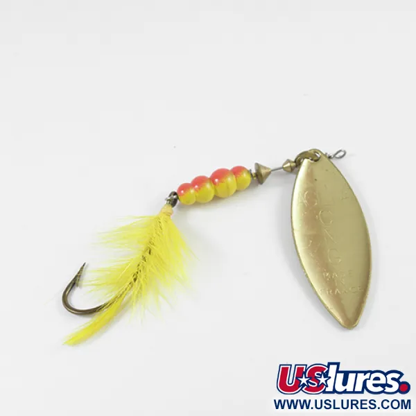 Mepps Aglia Long 4 Spinner, Rood/Geel/Messing, 17g, Verenstaart, #2591