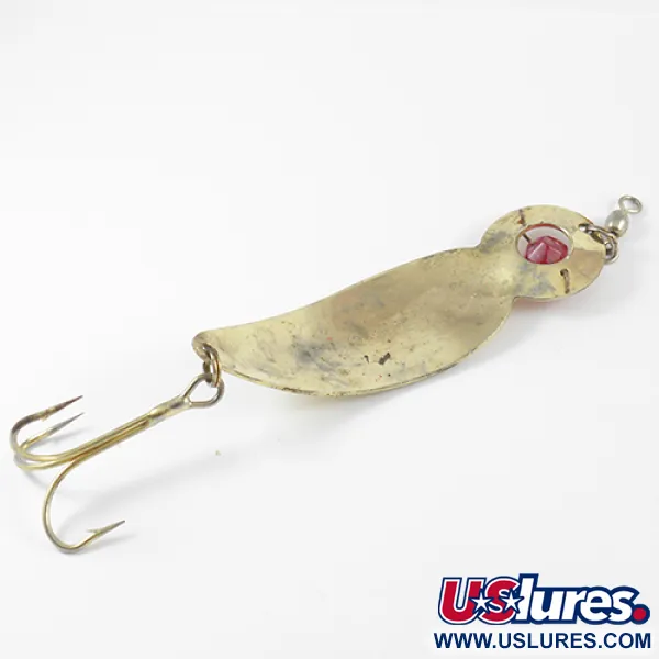 Lucky Strike One Eye Wiggler Lepel, Goud / Rood, 28g, Messing, #2759