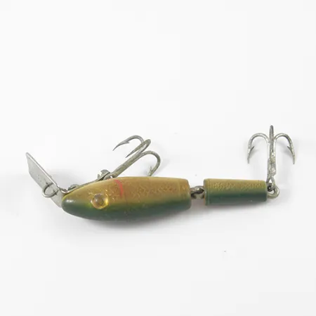 MirrOlure Bass-master Gedeeld Kunstaas, Geel/Groen, 2g, Duiklip, #2767
