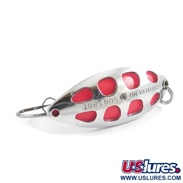 South Bend Sun Spot Lepel, Nikkel / Rood, 14g, wierloos, #2807