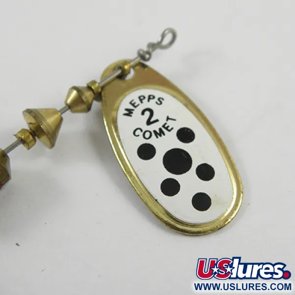 Mepps Comet 2 Dressed Spinner, Messing / Wit, 4,5g, #2818
