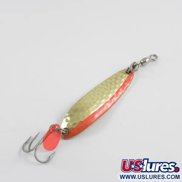 Luhr Jensen Krocodile Die #3 Lepel, Messing/Rood, 10g, Gehamerd, #2870