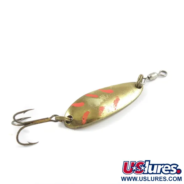 Luhr Jensen Krocodile Lepel, Messing, 9g, Rode accenten, #2899