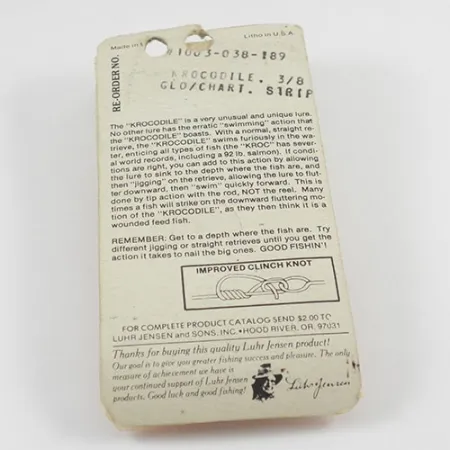 Luhr Jensen Krocodile Die #3 Glow, Wit/Geel, 14g, Lepel, #2935