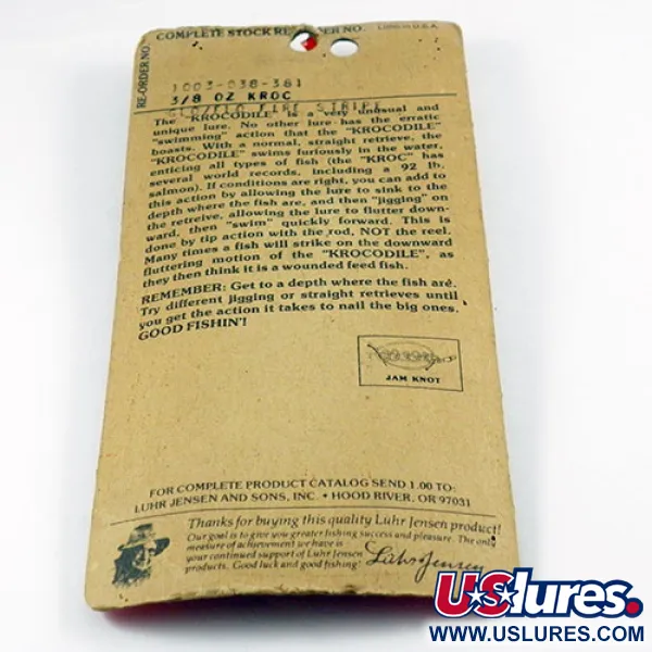 Luhr Jensen Krocodile Die #3 Lepel, Wit/Rood Glow, 17,7g, #2936