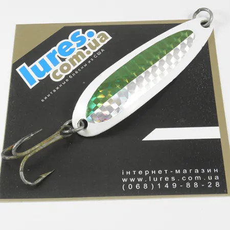 Luhr Jensen Krocodile Die #5 Lepel, Wit/Groen/Geel, 23g, #2955