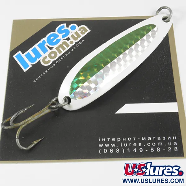 Luhr Jensen Krocodile Die #5 Lepel, Wit/Groen/Geel, 23g, #2955