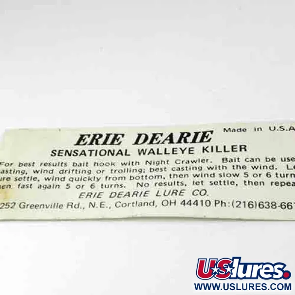 Erie Dearie Walleye Killer Spinner, Nikkel / Groen, 9g, USA, #2991