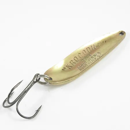 Luhr Jensen Krocodile Die #4 Lepel, Messing, 21g, Vintage, #3072