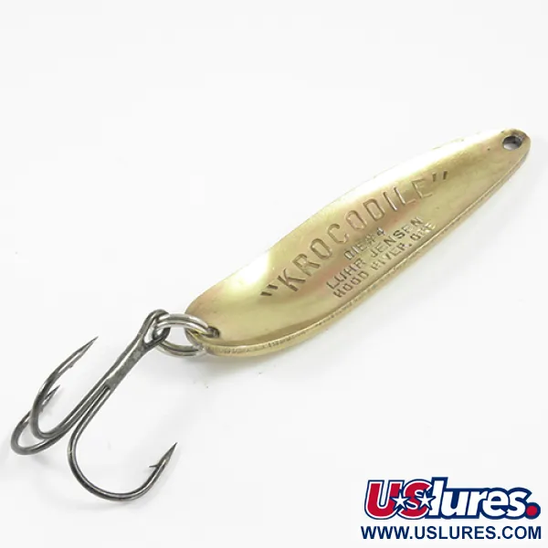 Luhr Jensen Krocodile Die #4 Lepel, Messing, 21g, Vintage, #3072