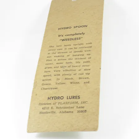 Hydro Lures Weedless Hydro Spoon Lepel, Wit/Groen, 17g, #3074