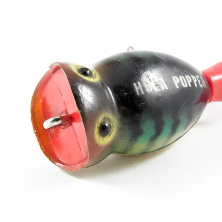 Fred Arbogast Hula Popper Oppervlakte-aas, Fire Tiger, 8g, #3078