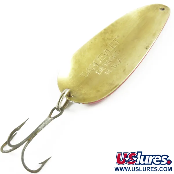 Eppinger Dardevle Dardevlet, 21g Rood/Wit/Messing, Lepel #3133