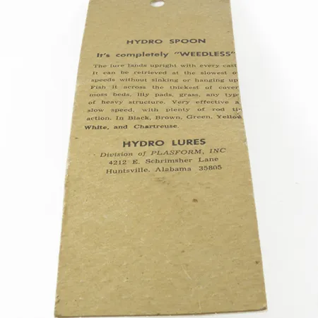 Hydro Lures Weedless Hydro Spoon, Geel, 14g, Wierloos, #9312