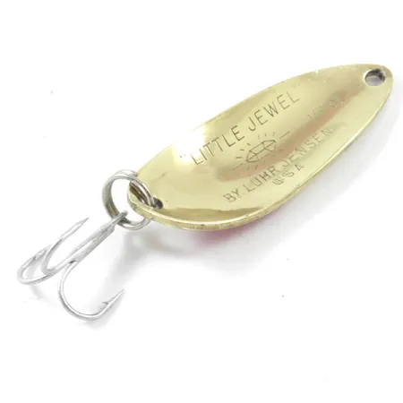 Luhr Jensen Little Jewel Lepel, Goud / Rood, 9g, Vintage, #3174