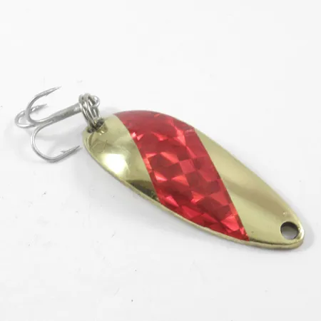 Luhr Jensen Little Jewel Lepel, Goud / Rood, 9g, Vintage, #3174